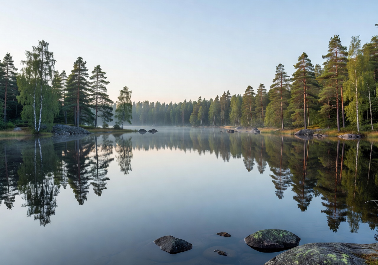Calm Finnish lake scene for privacy page