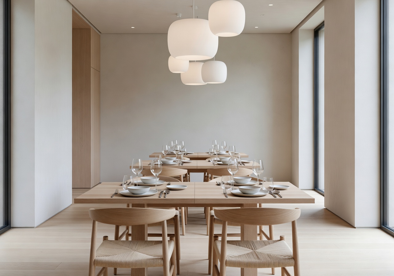 Fine dining restaurant interior with Nordic design