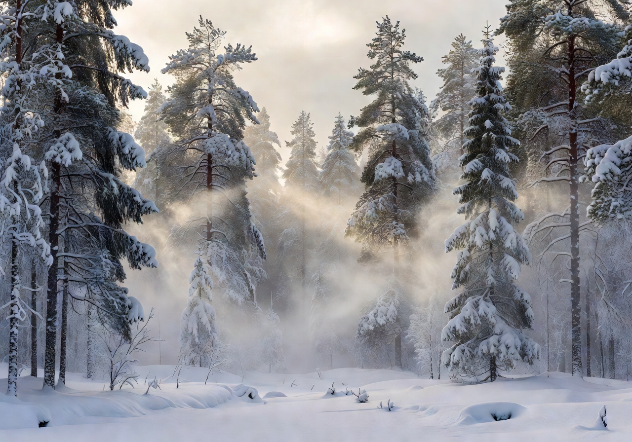 Misty Finnish forest atmosphere for terms page